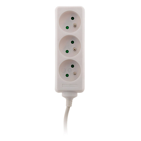 Bloc 3 prises blanc 1m Zenitech