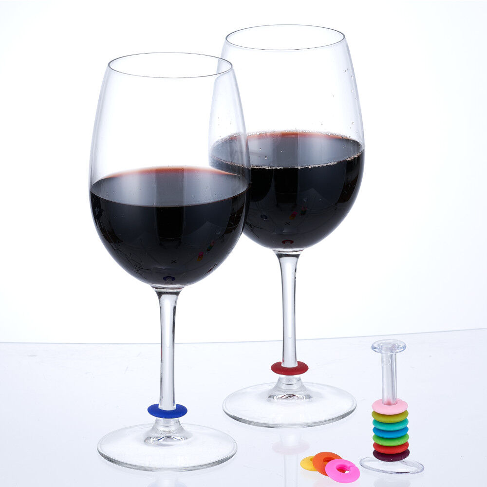 Marqueur multicolore rond pour verre à pied x12
