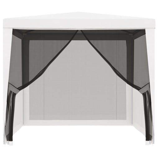 NNEVL Party Tent with 4 Mesh Sidewalls 2.5x2.5 m White