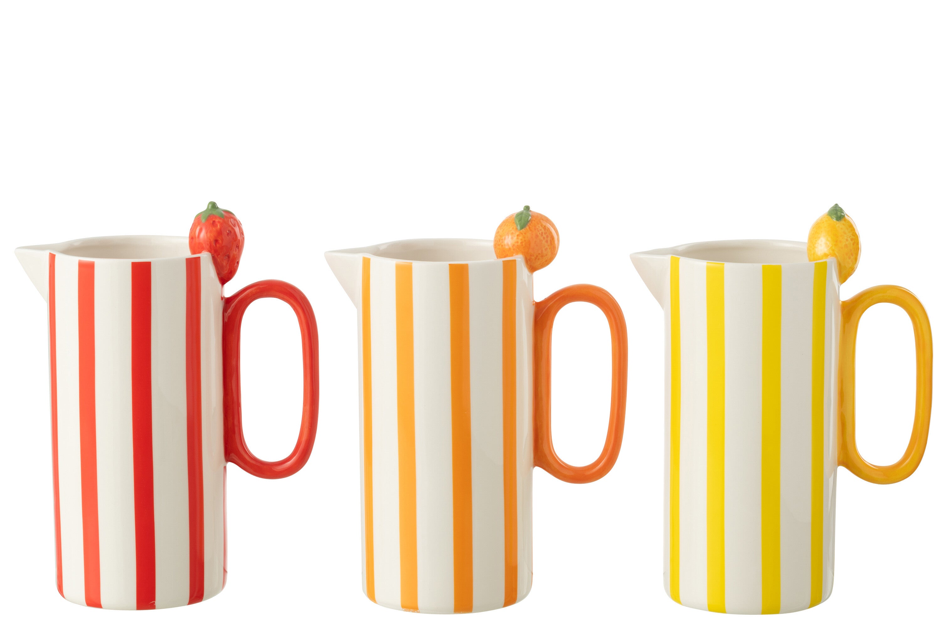 J-Line karaf Fruit Dolomiet - keramiek - mix - 3 stuks