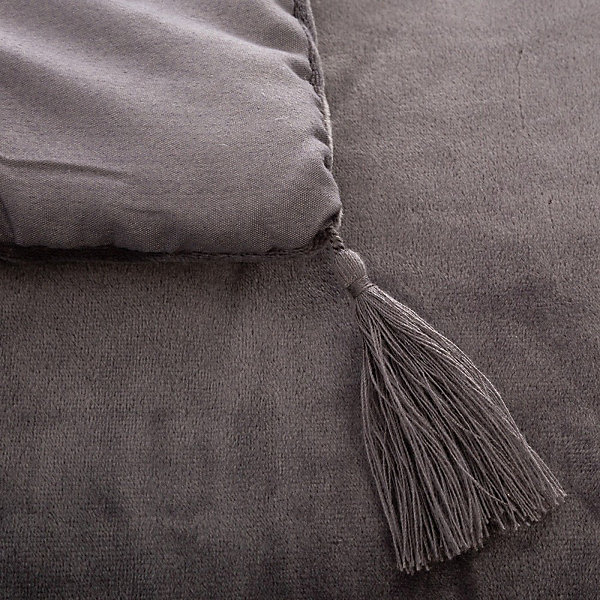 édredon velours 80x180 cm gris