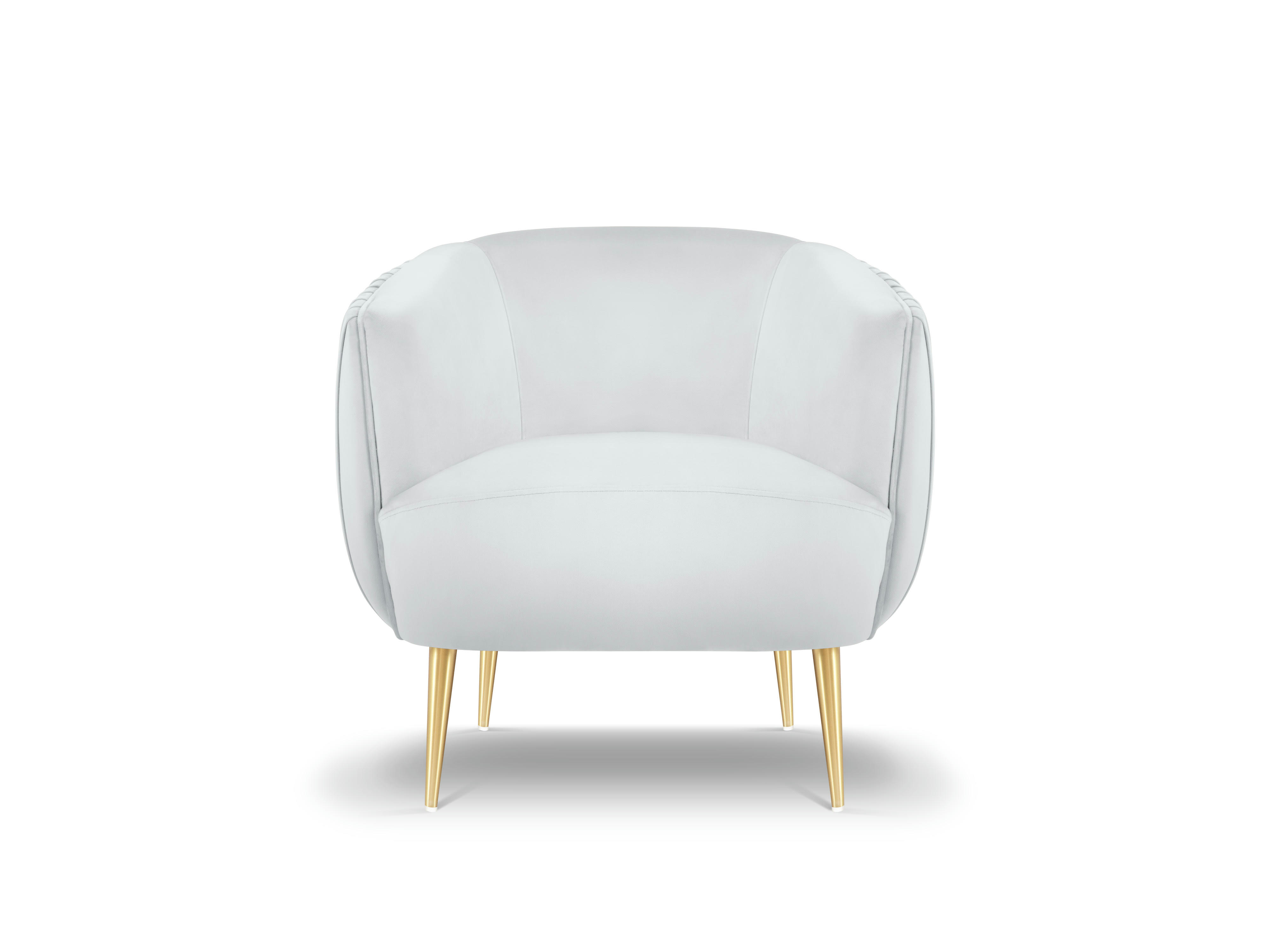 MOSS - Fauteuil en velours gris clair