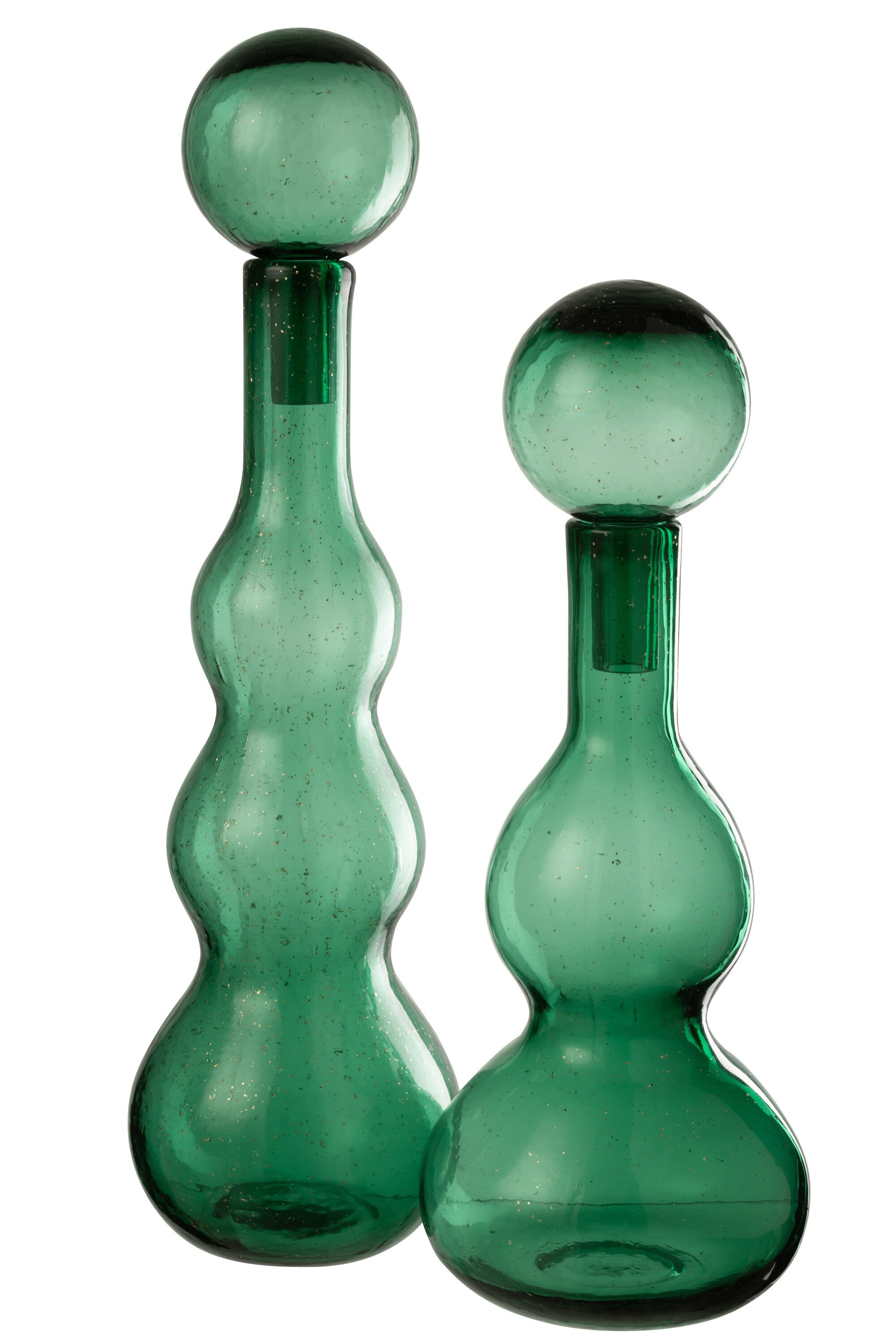 J-Line decoratie Fles   Stop Carol - glas - groen - large