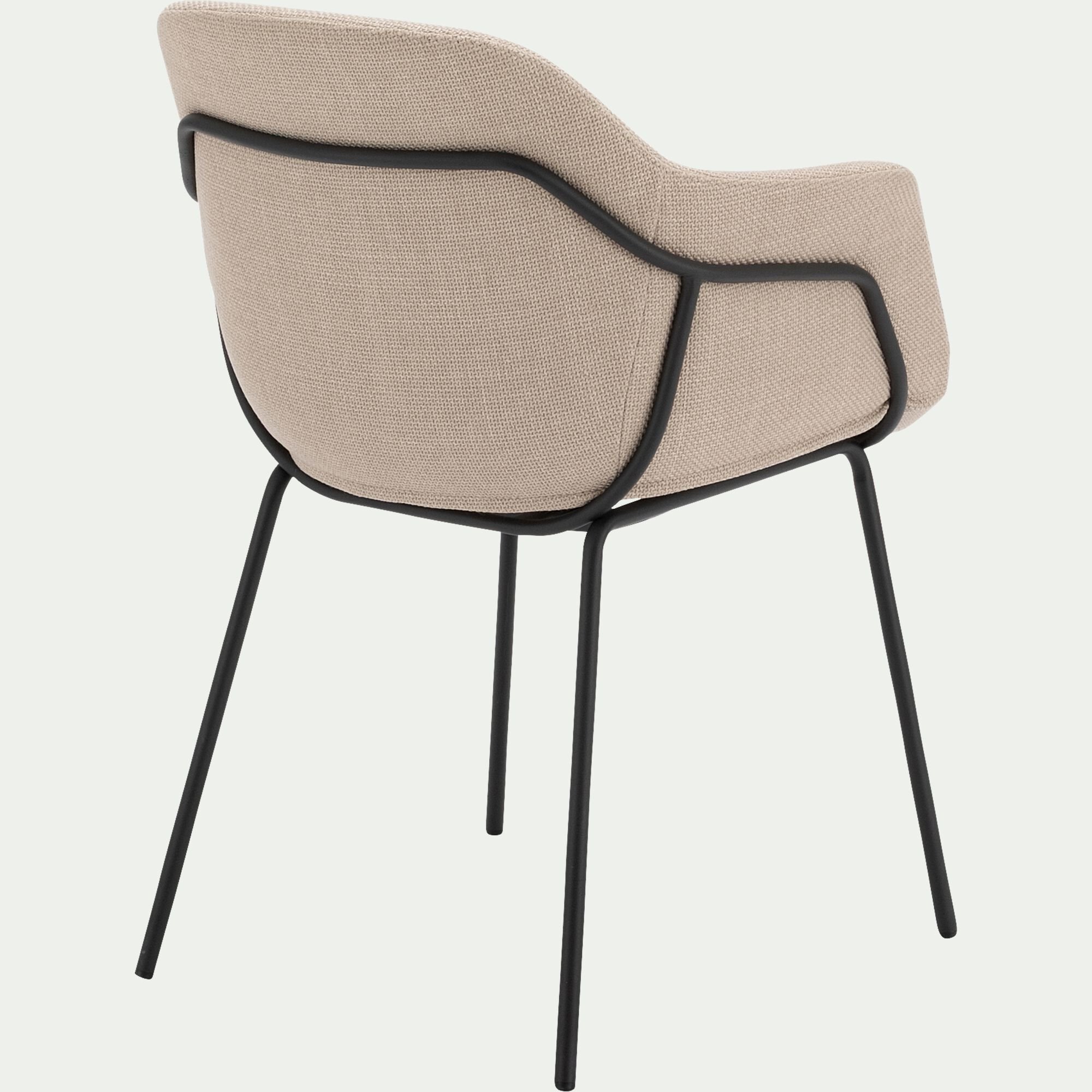 CHLOE - Chaise de repas avec accoudoirs en tissu - beige alpilles