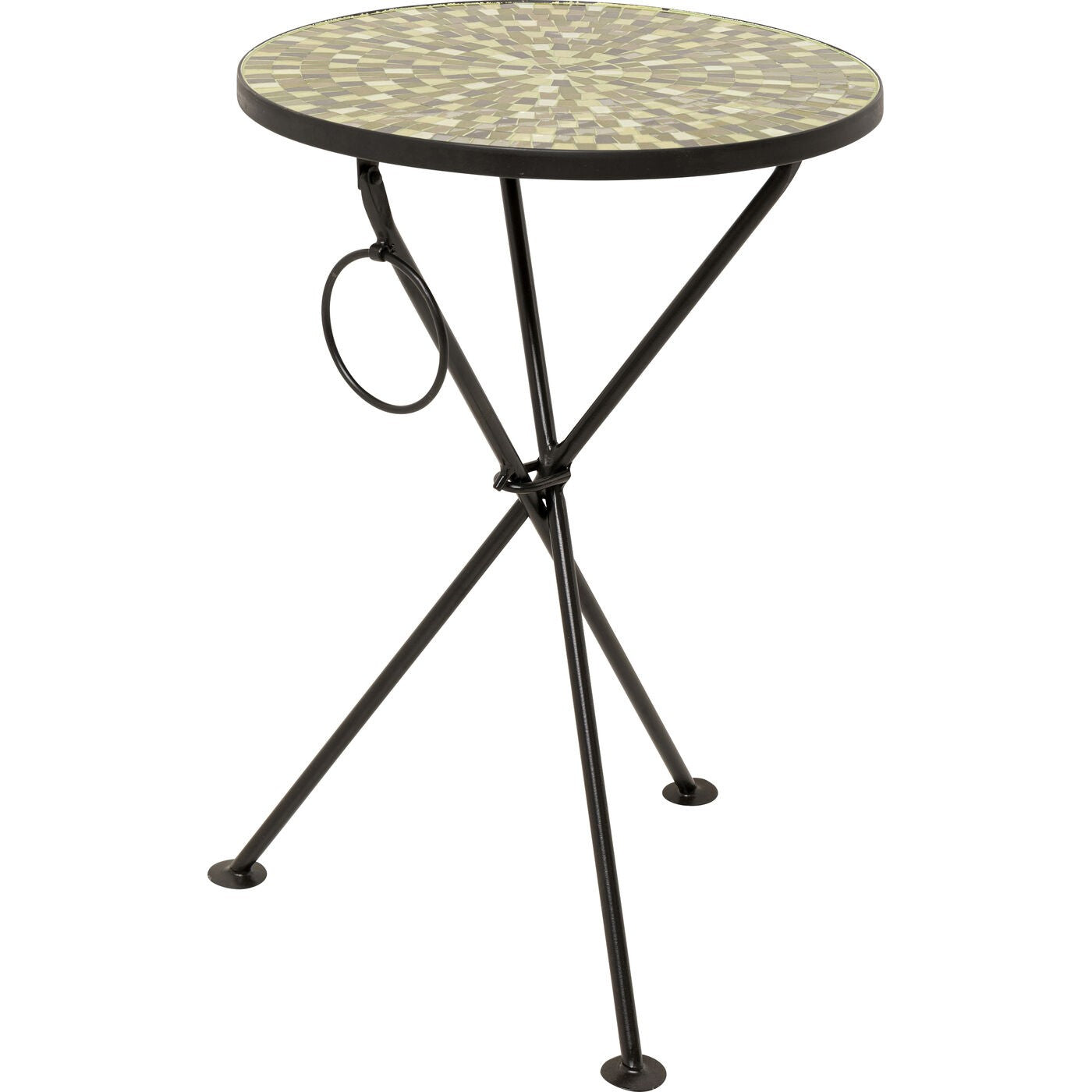Kare Design Bijzettafel Clack Mosaic Ø35cm groen en bruin