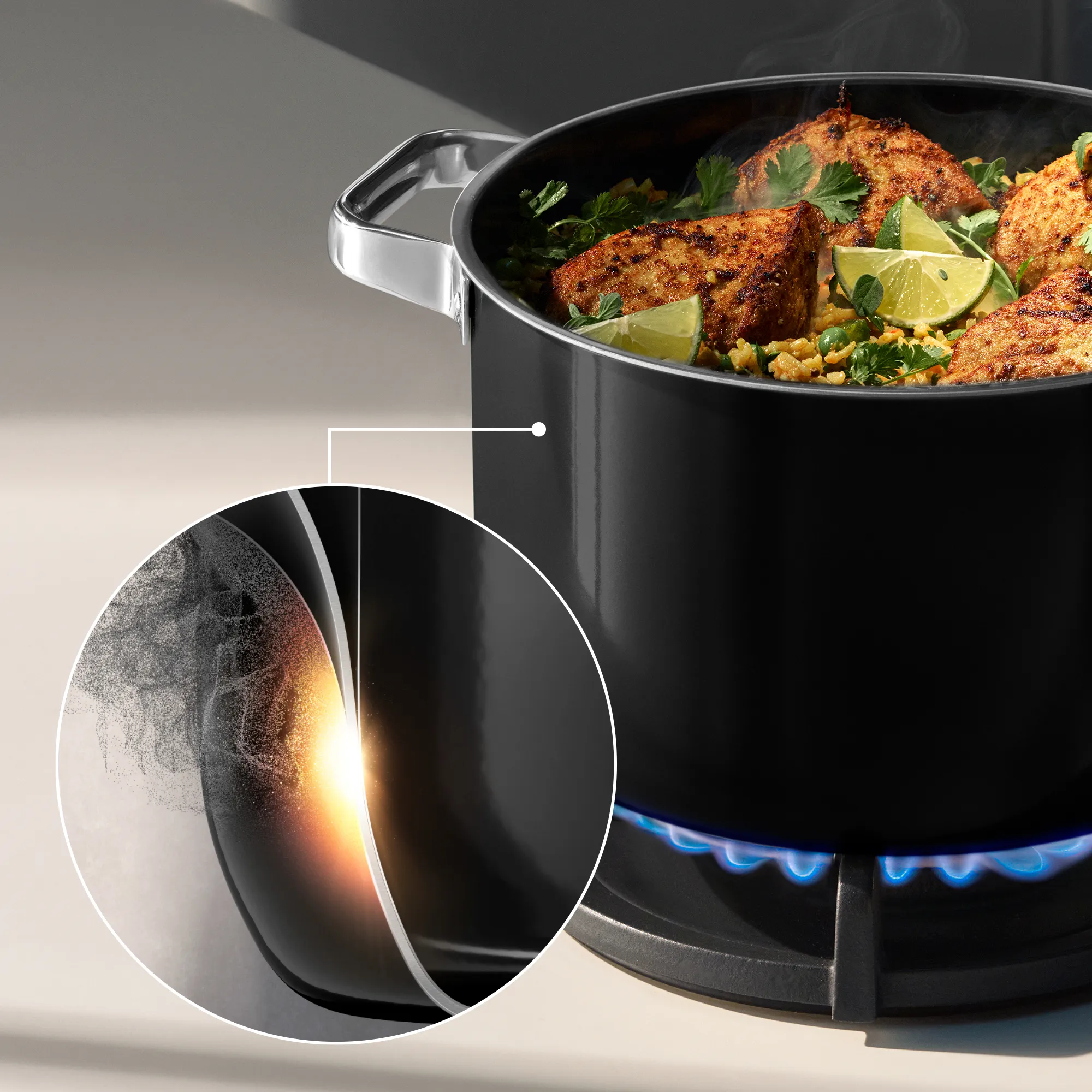 Fusiontec Mineral Pro, Braising Pan With Lid, 20 cm, Black