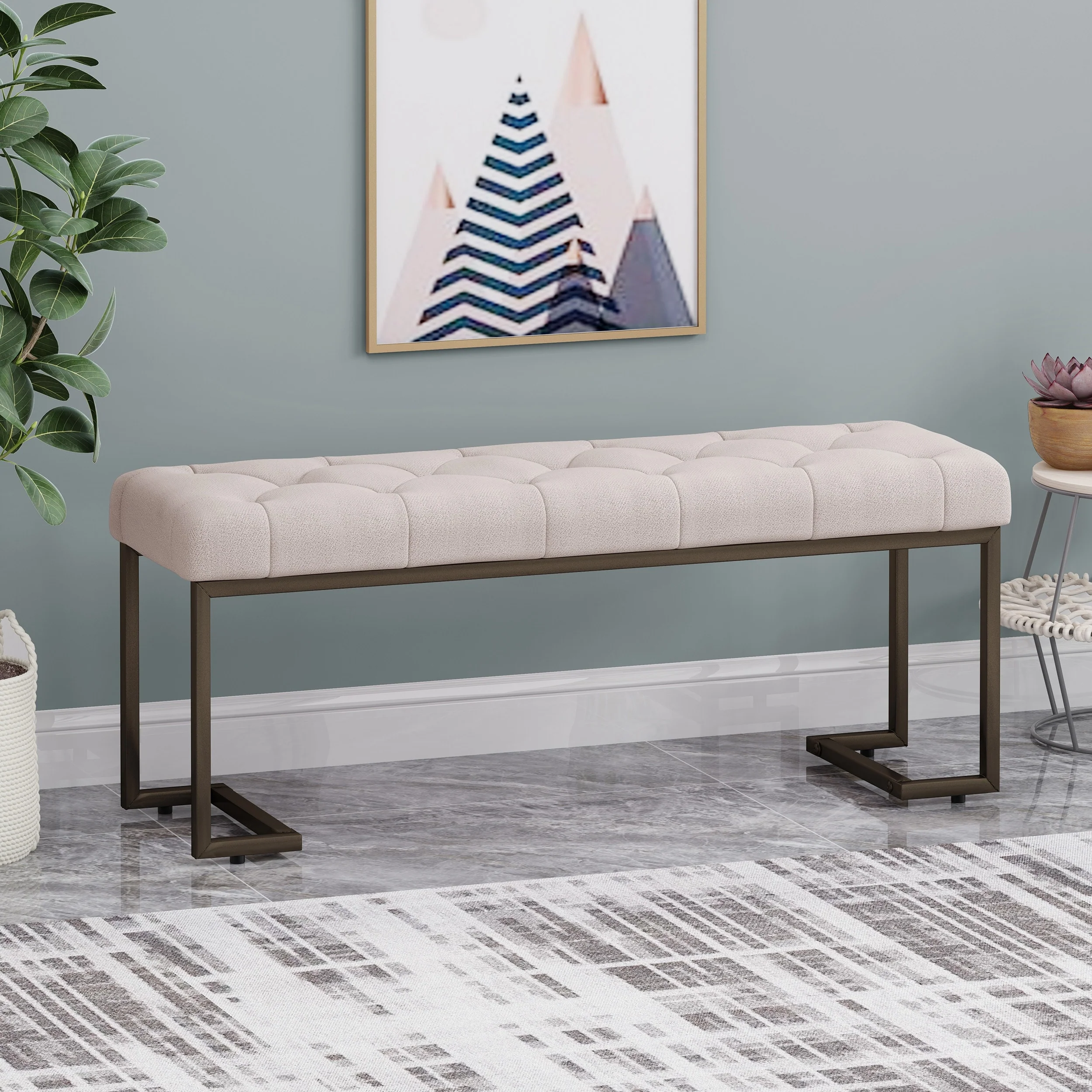 Galileo Modern Fabric Bench by Christopher Knight Home