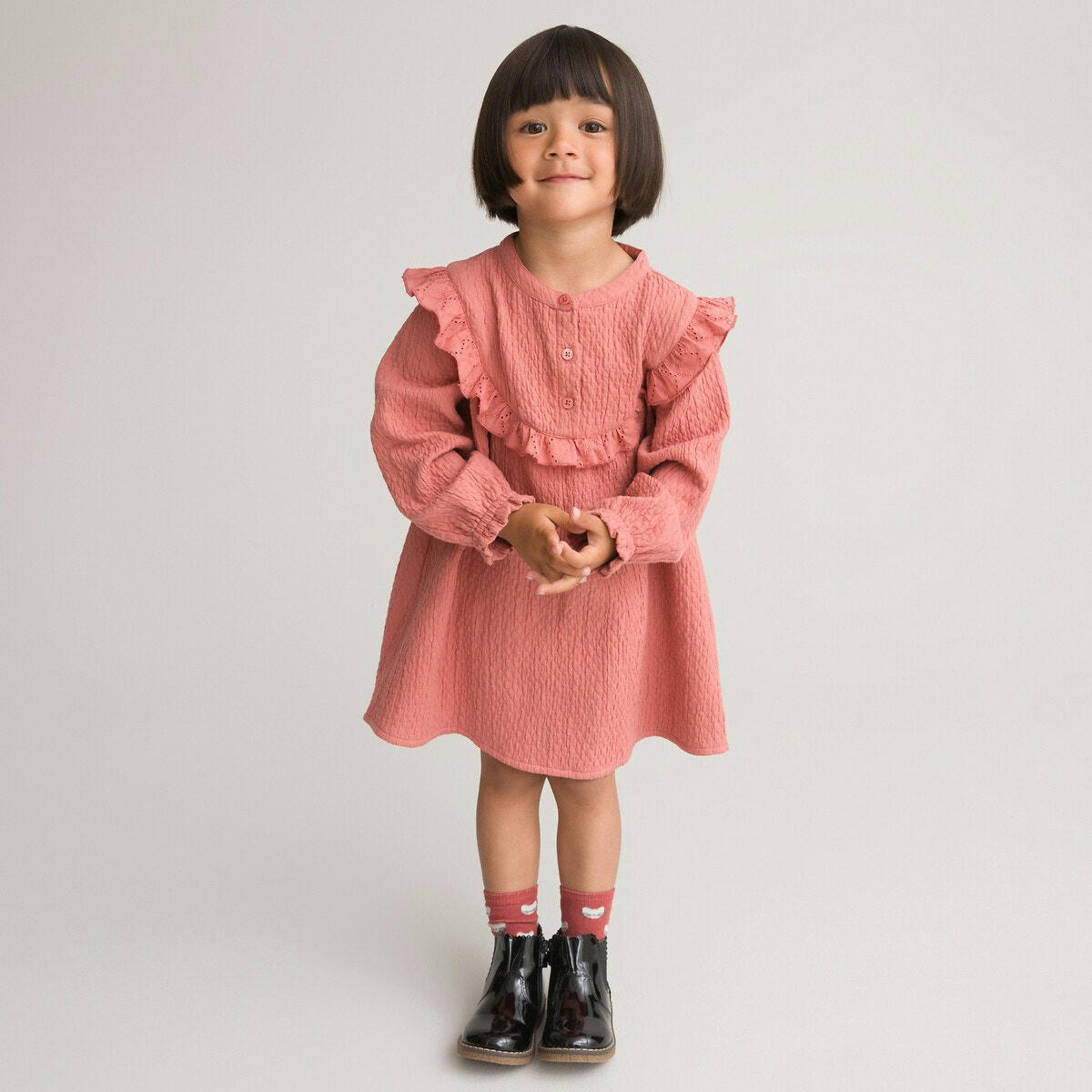 Robe manches longues en gaze de coton