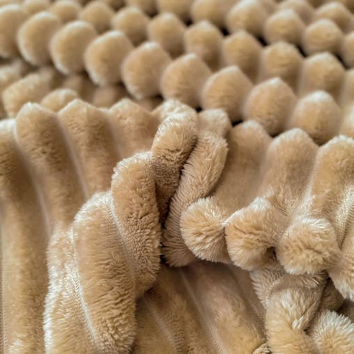 SOGA 2x 200x230cm Warm & Cozy Flannel Polyester Throw Blanket Light Brown