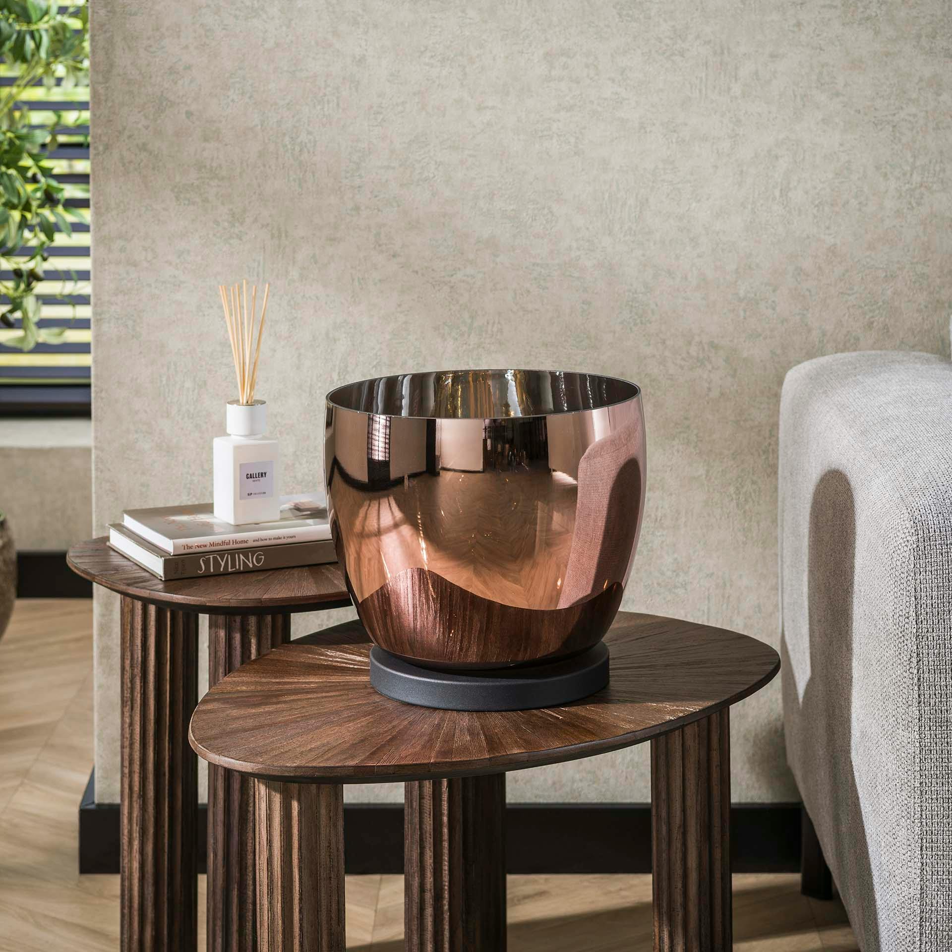 Lampe de salon moderne avec vasque en verre cuivré 27 cm NIAGARA