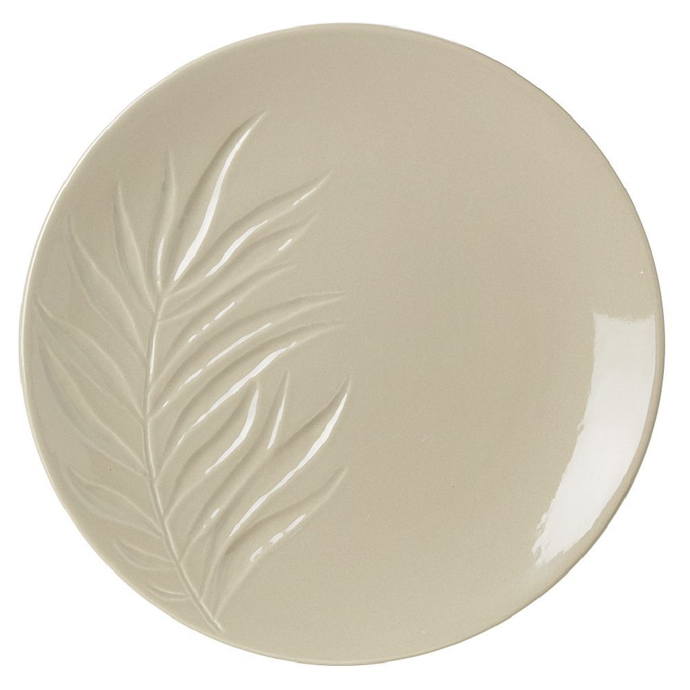 Assiette plate céramique motif feuille Ø26,5 cm (2 modèles)