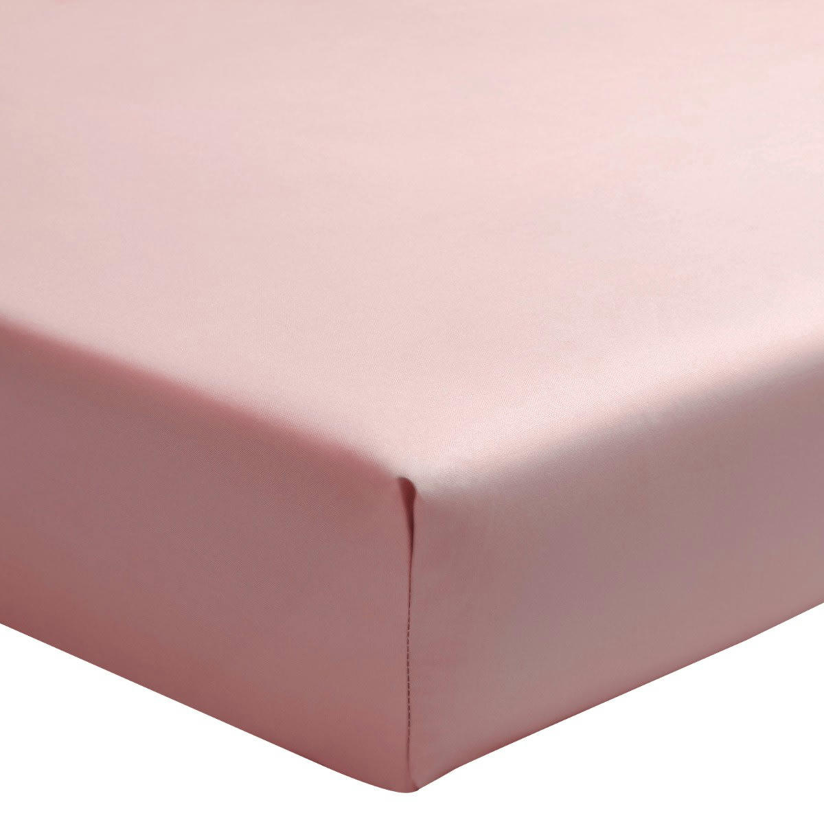 ROYAL LINE - Drap housse uni en percale de coton rose 90x200