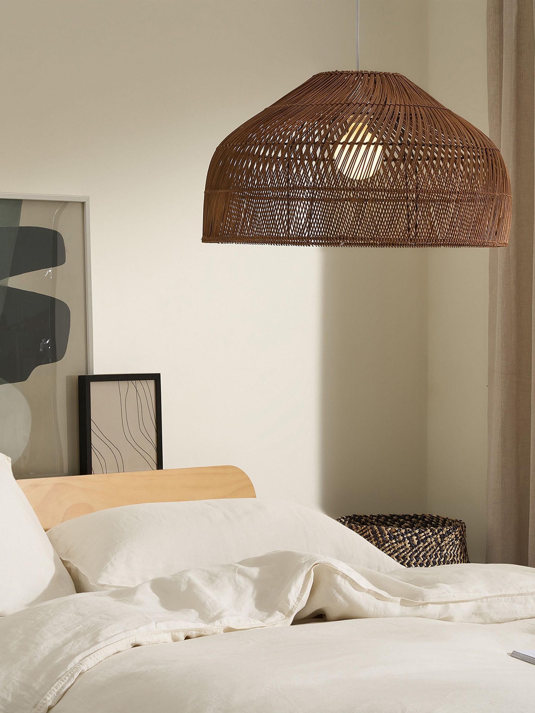 Java Large Lamp Shade in Dark Rattan