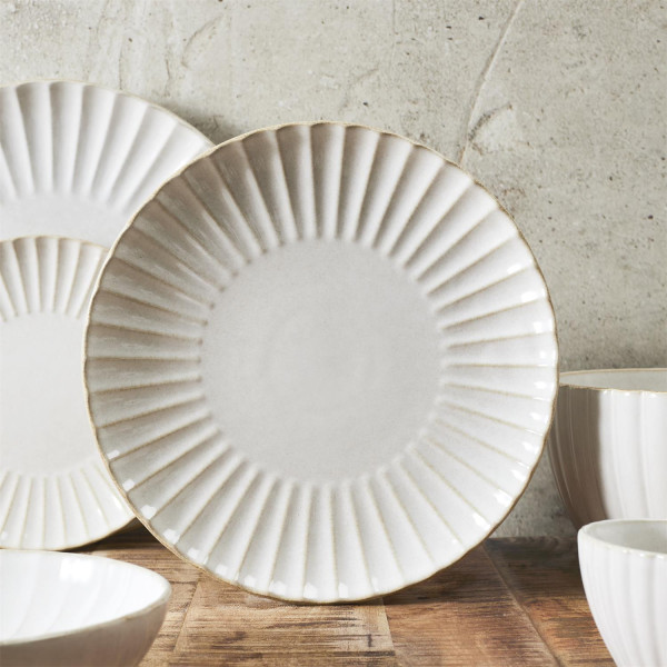 Duży Talerz Eden 27cm Kremowy Porcelanowy