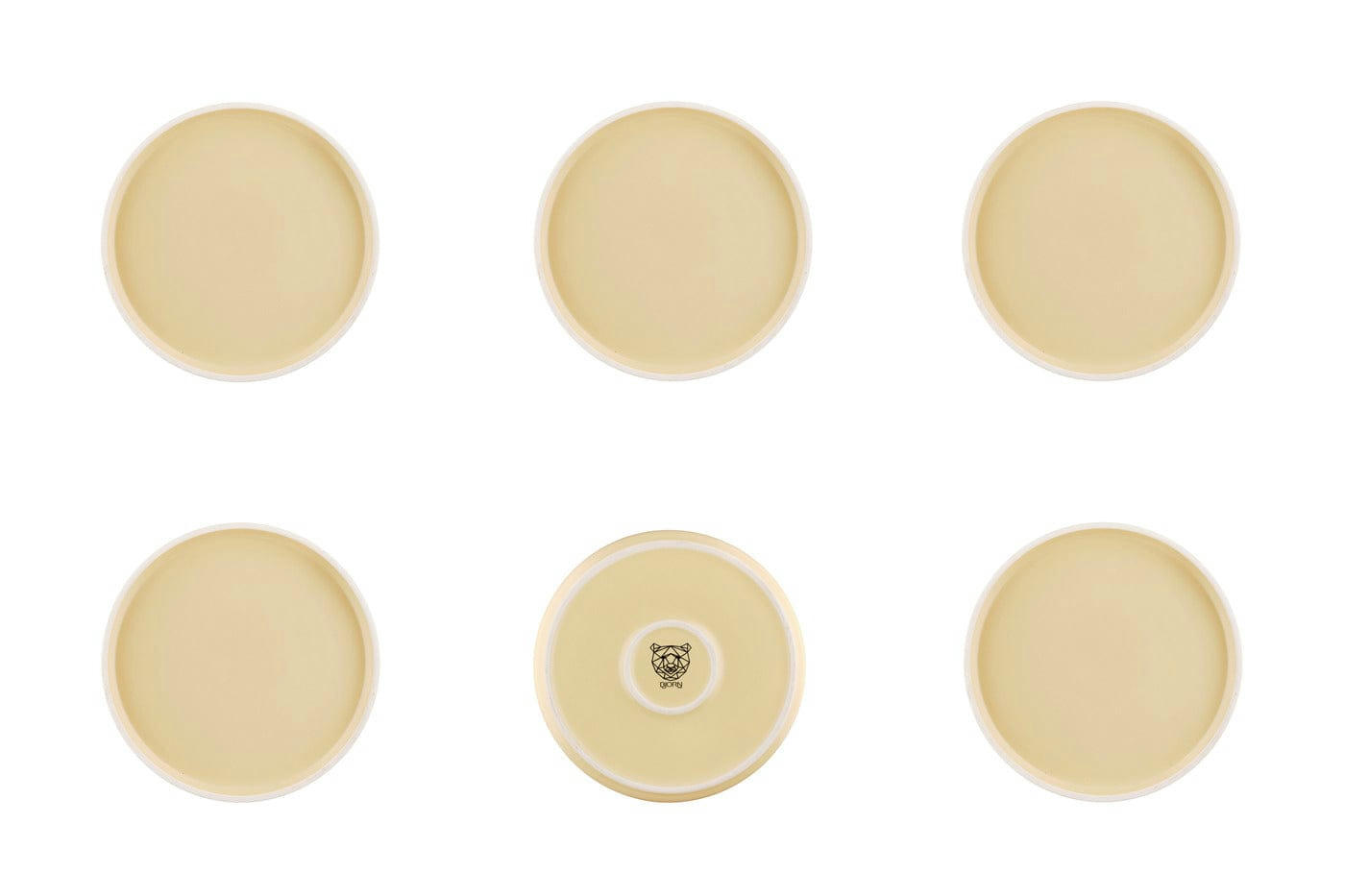 ORIGIN - Lot de 6 assiettes à dessert en grès beige D20,5