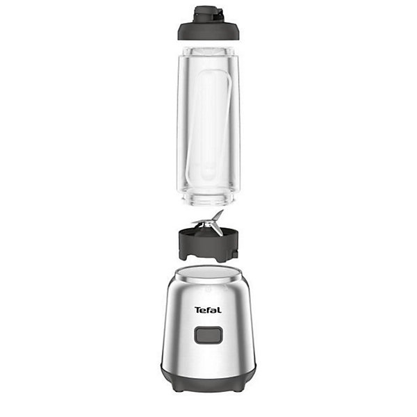 MOULINEX Blender mixeur, 300 W, 2 bouteilles Tritan a emporter, 4 lames amovibles, Compact, Smoothies, Application dédiée LM15FD10