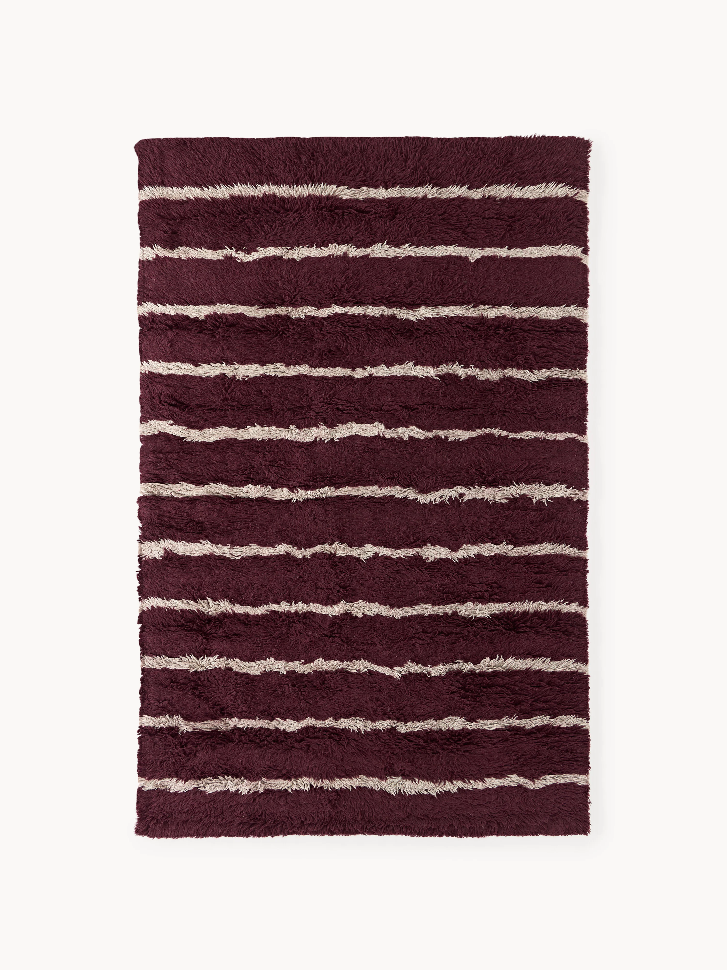 Handgetufteter Hochflor-Wollteppich Chaz