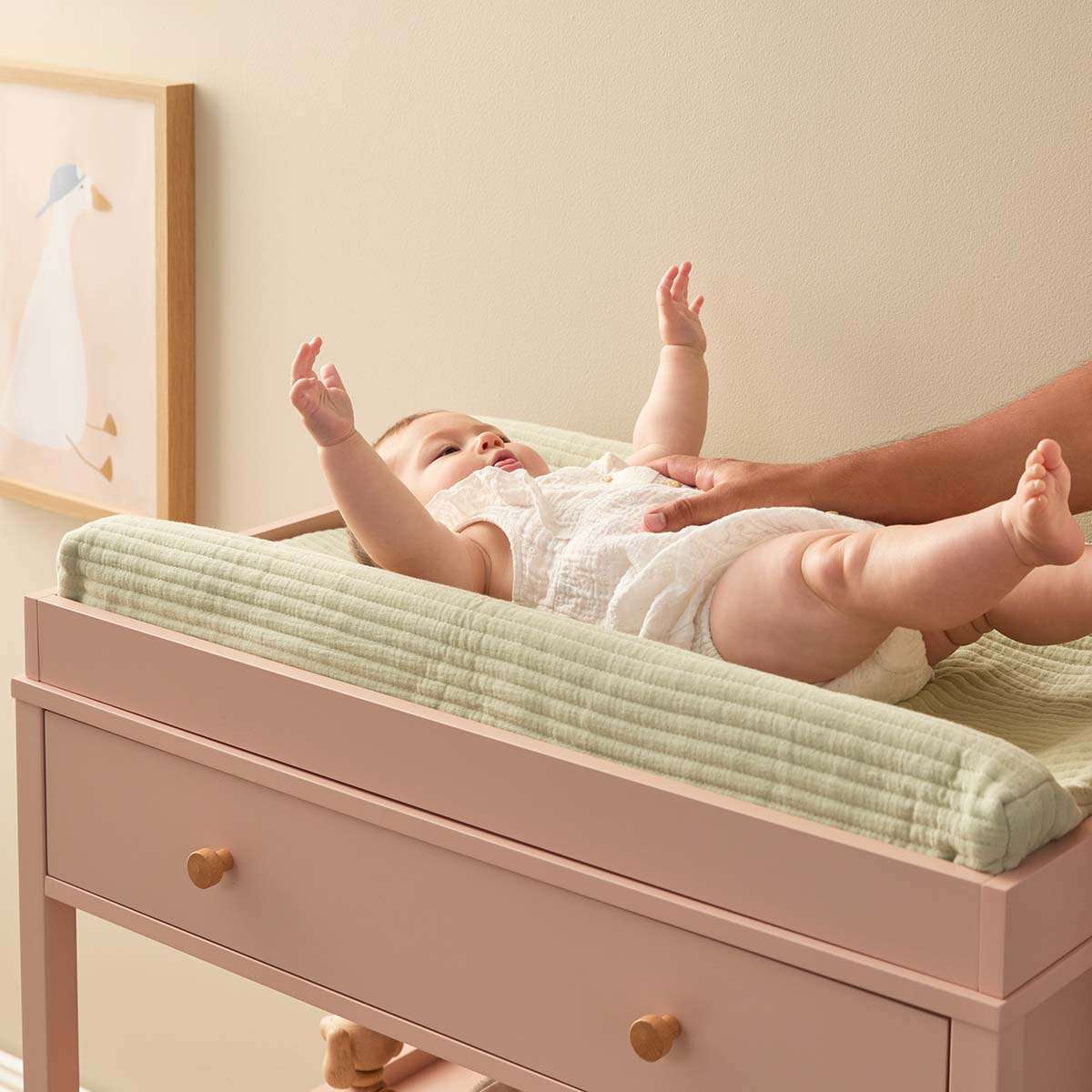 Mocka Change Table With Removable Top - Pink