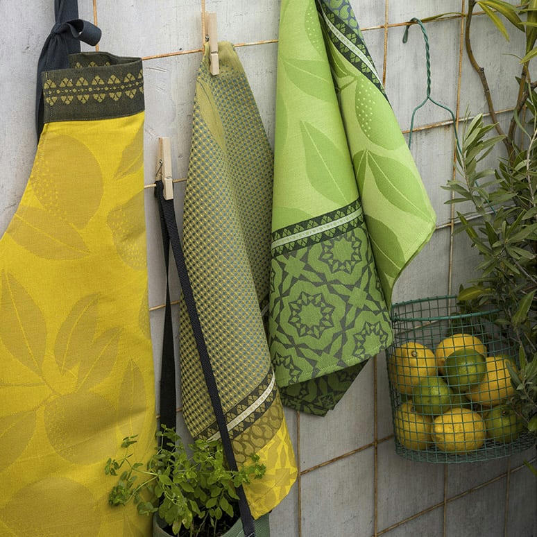 SOUS LES CITRONNIERS - Tablier en coton jaune 90 x 96