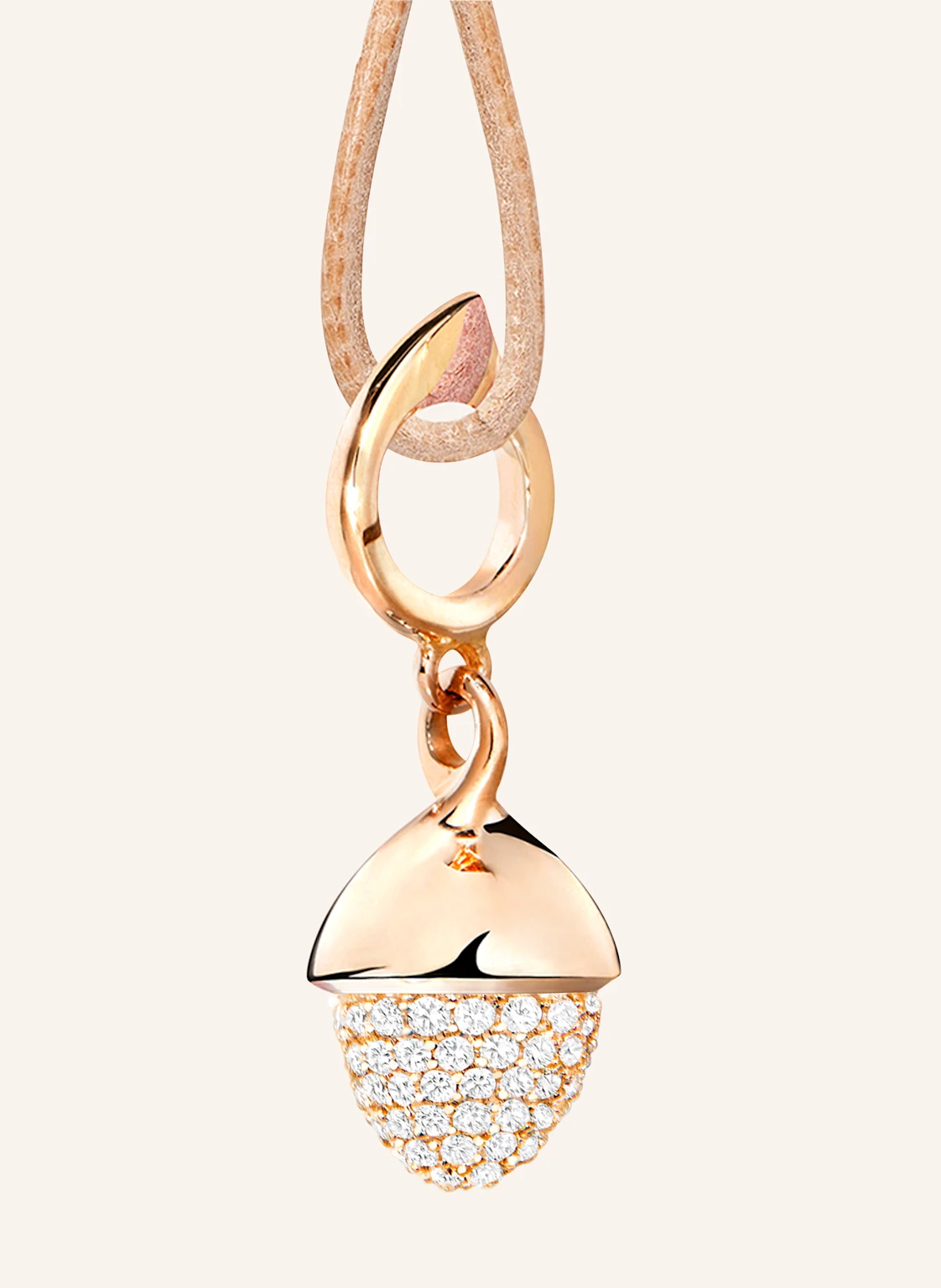 TAMARA COMOLLI Anhänger PENDANT MIKADO FLAMENCO DIAMOND PAVÉ aus 18 Karat Roségold mit Diamant Pavé