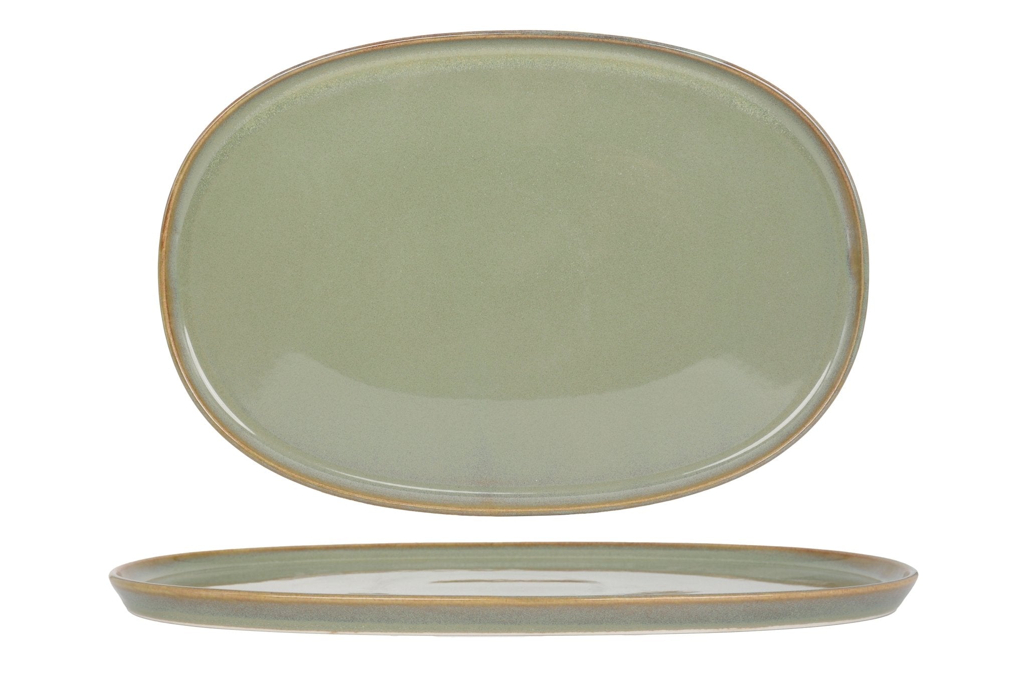 Bonna Serveerschaal - Sage Hygge - Porselein - 34 cm - set van 2