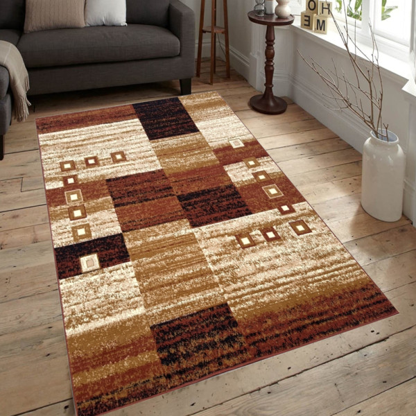 Dywan nowoczesny brązowy do salonu pokoju 765 - 120x170 cm - modny solidny