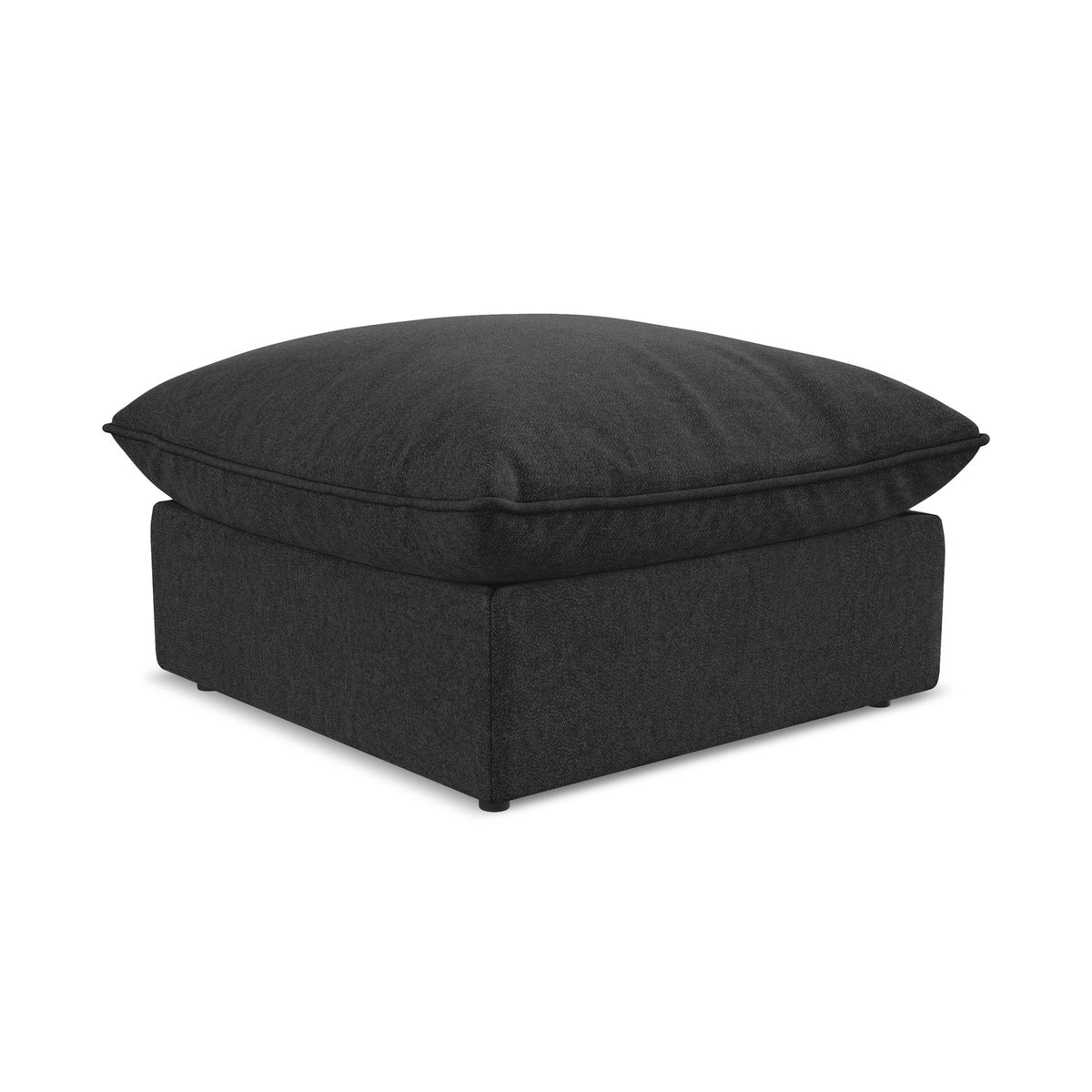 LaMiaSofa Poef Ravenna - velours - zwart - 75x75x45
