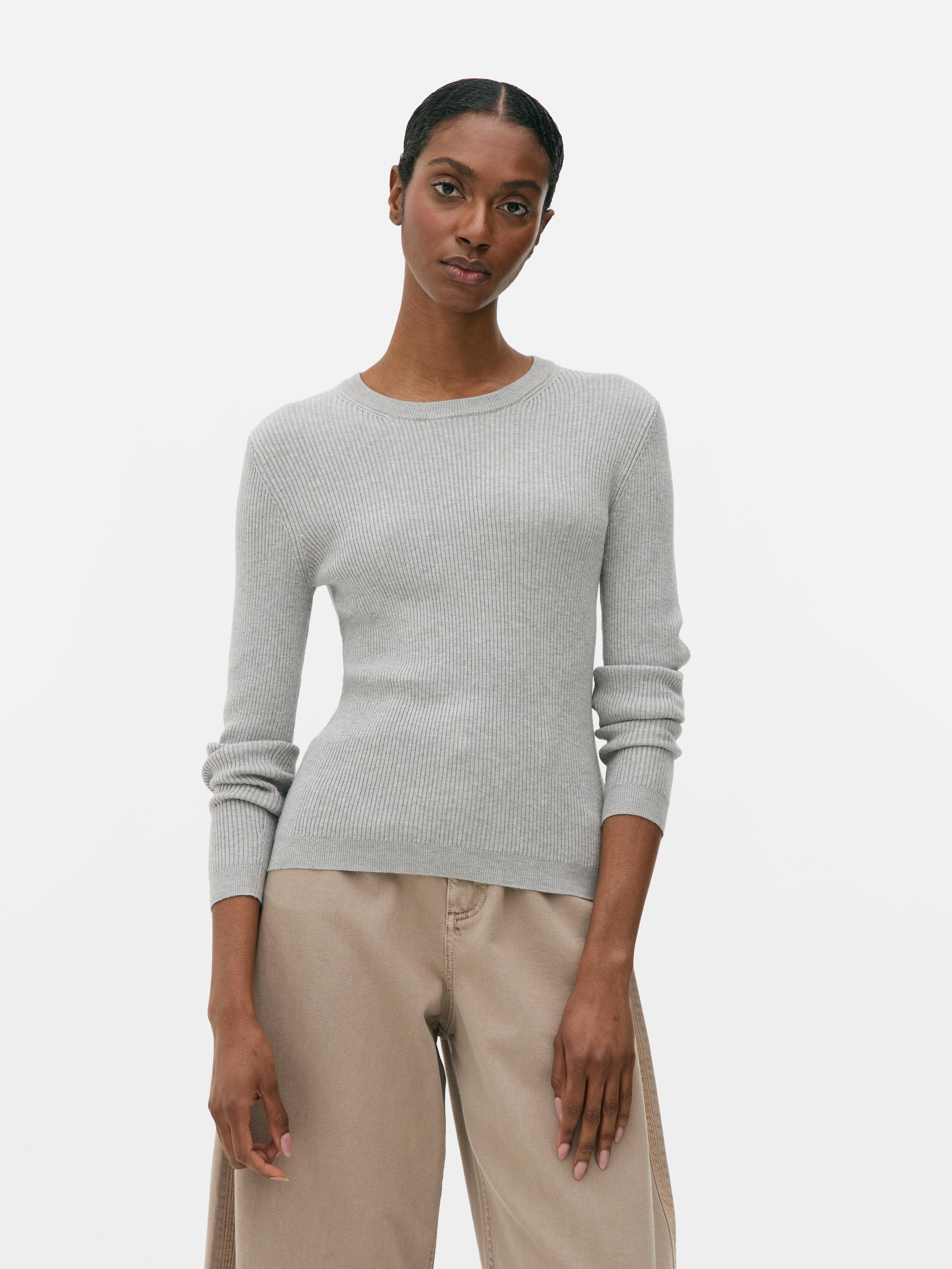 Ribbed Crew Neck Sweater