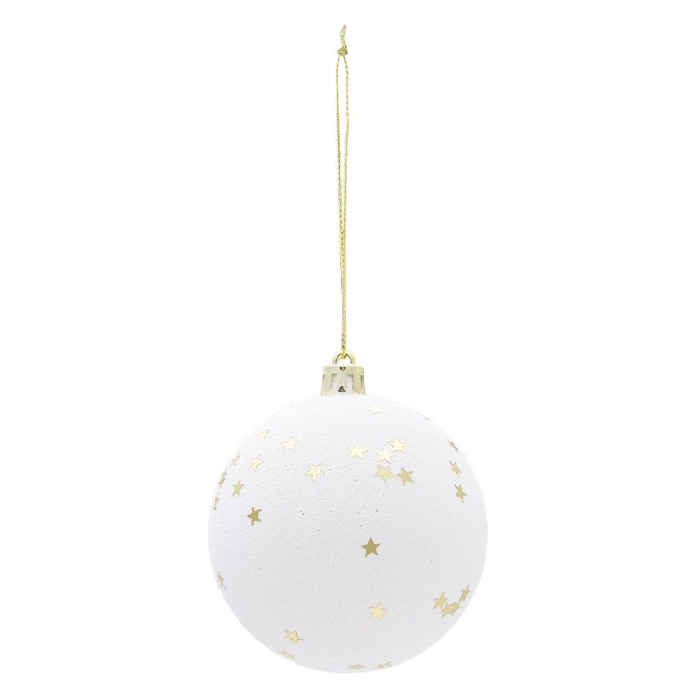 Boule de No&euml;l déco étoiles Ø8 cm