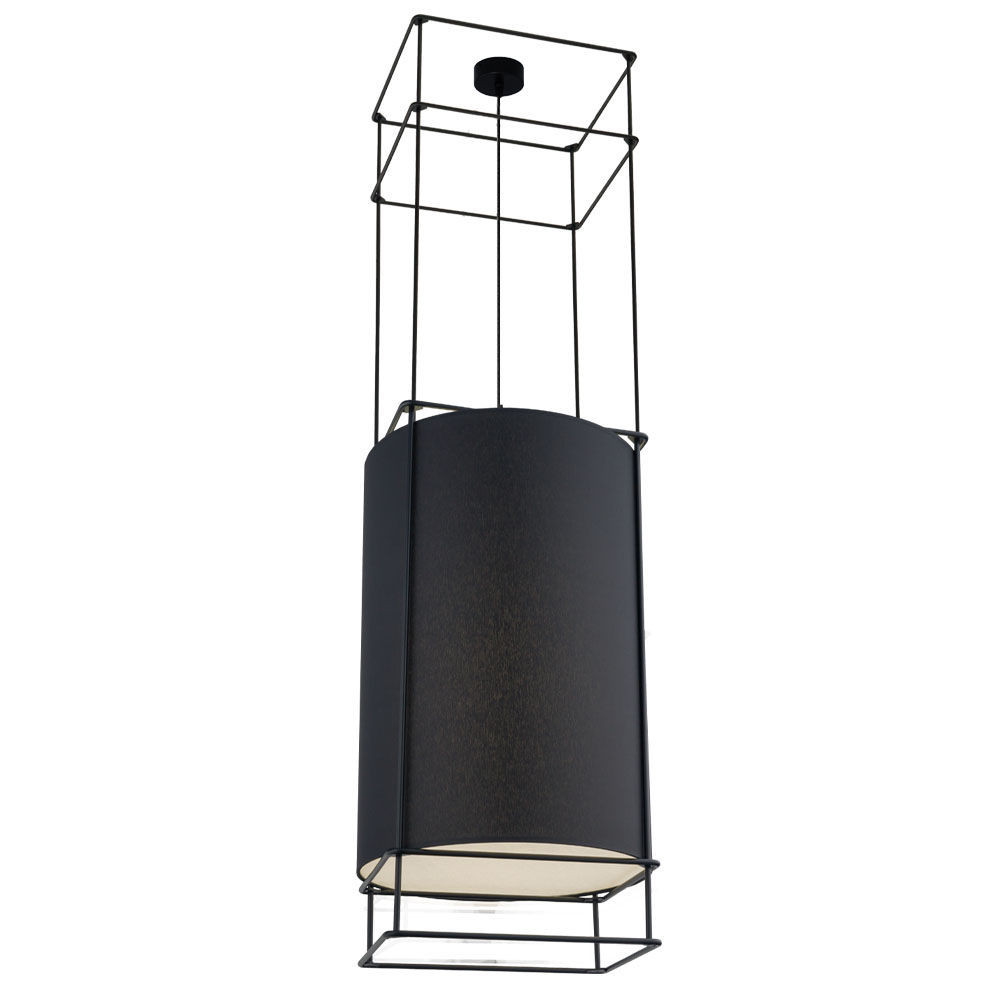 Lampa wisząca czarna PAA 1xE27x20W wym: 140x40x40 cm Dohar