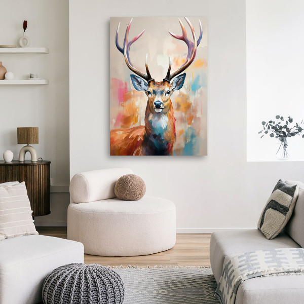 Feeby Obraz na płótnie, Jeleń Zwierzęta Malowany 40x60