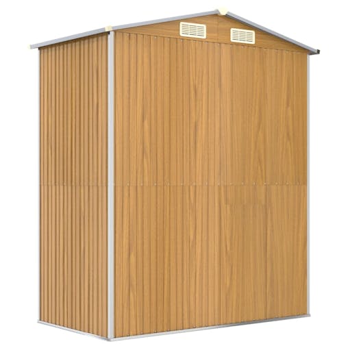 NNEVL Garden Shed Light Brown 192x108x223 cm Galvanised Steel