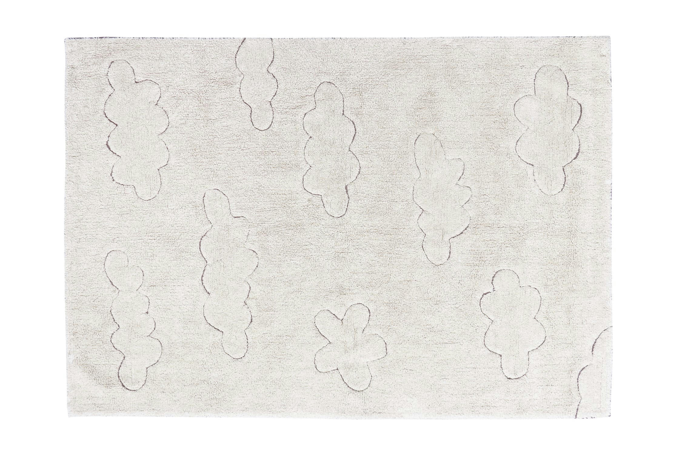 RUGCYCLED - Tapis lavable nuage en coton blanc 120x160