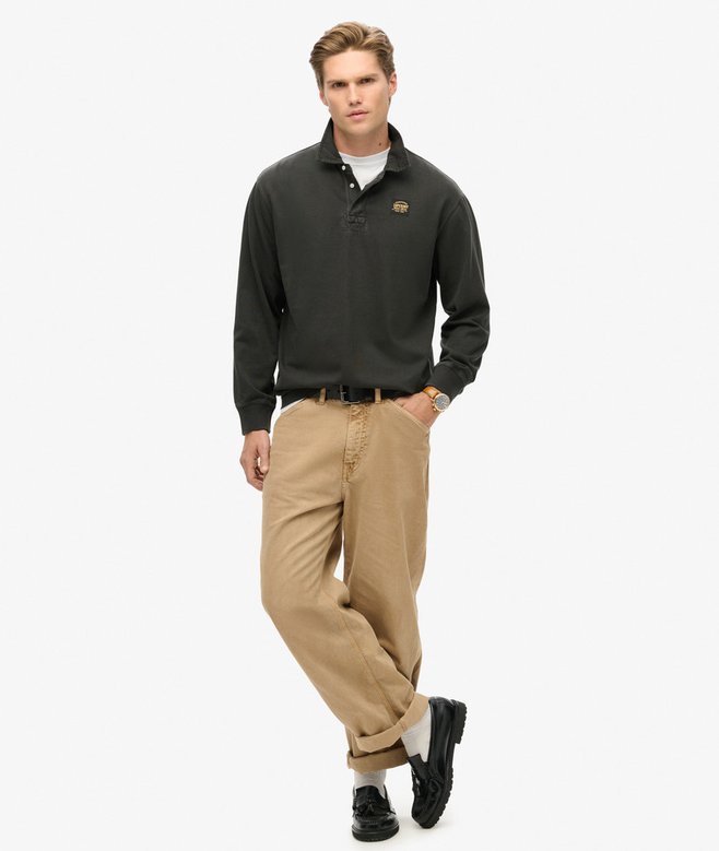 Long Sleeved Contrast Stitch Rugby Shirt