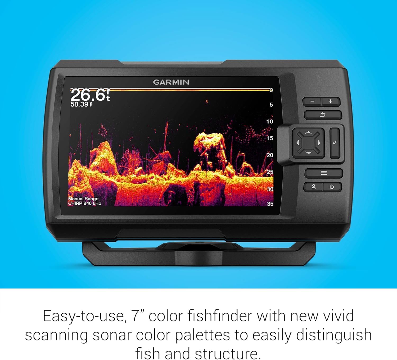 Garmin Striker Vivid 7cv  U.S. with GT20-TM Transducer - Easy-to-Use 7-inch Color Fishfinder and Sonar Transducer  Vivid Scanning Sonar Color Palettes (010-02552-00)