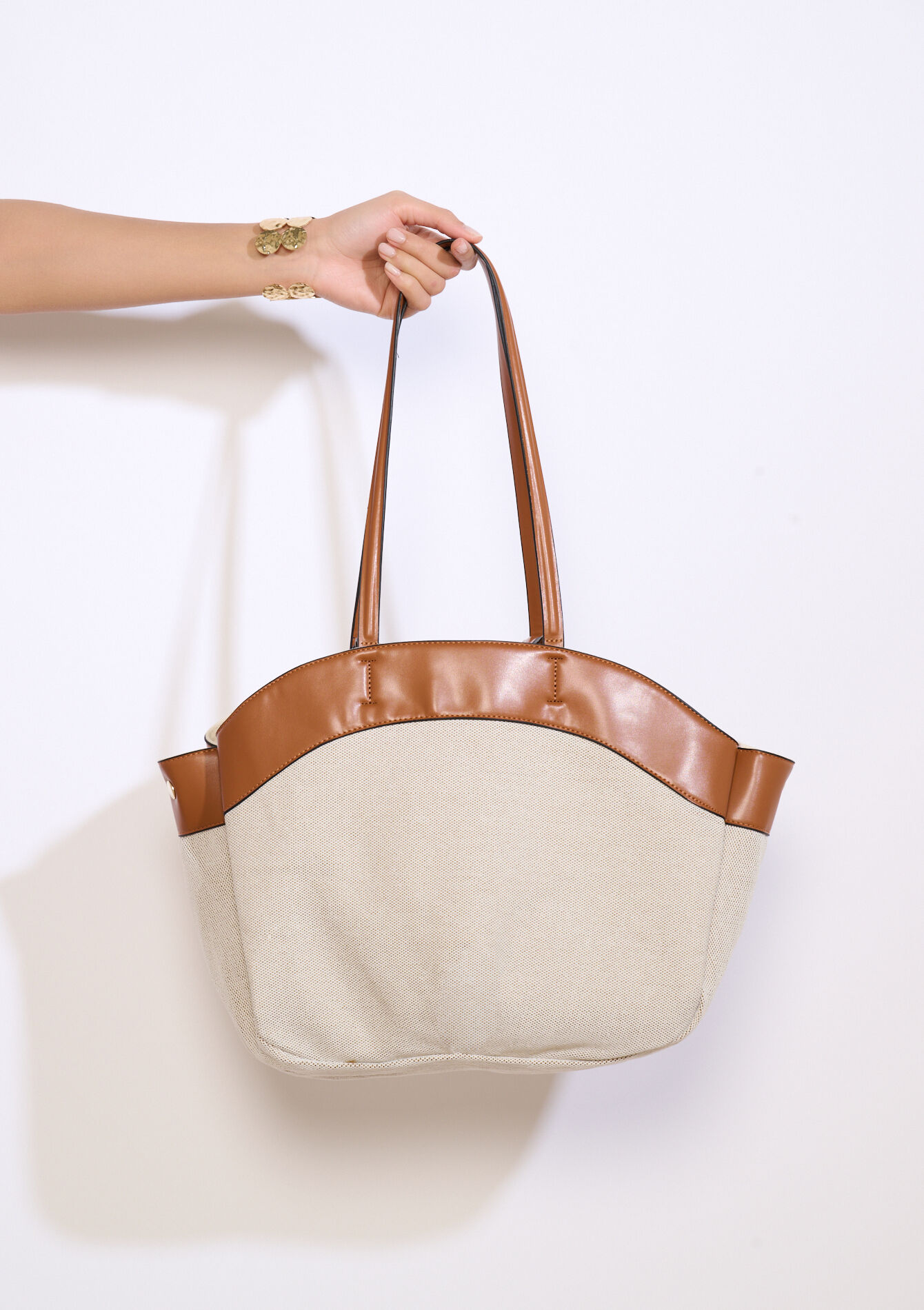 Grote twee-kleurige tas