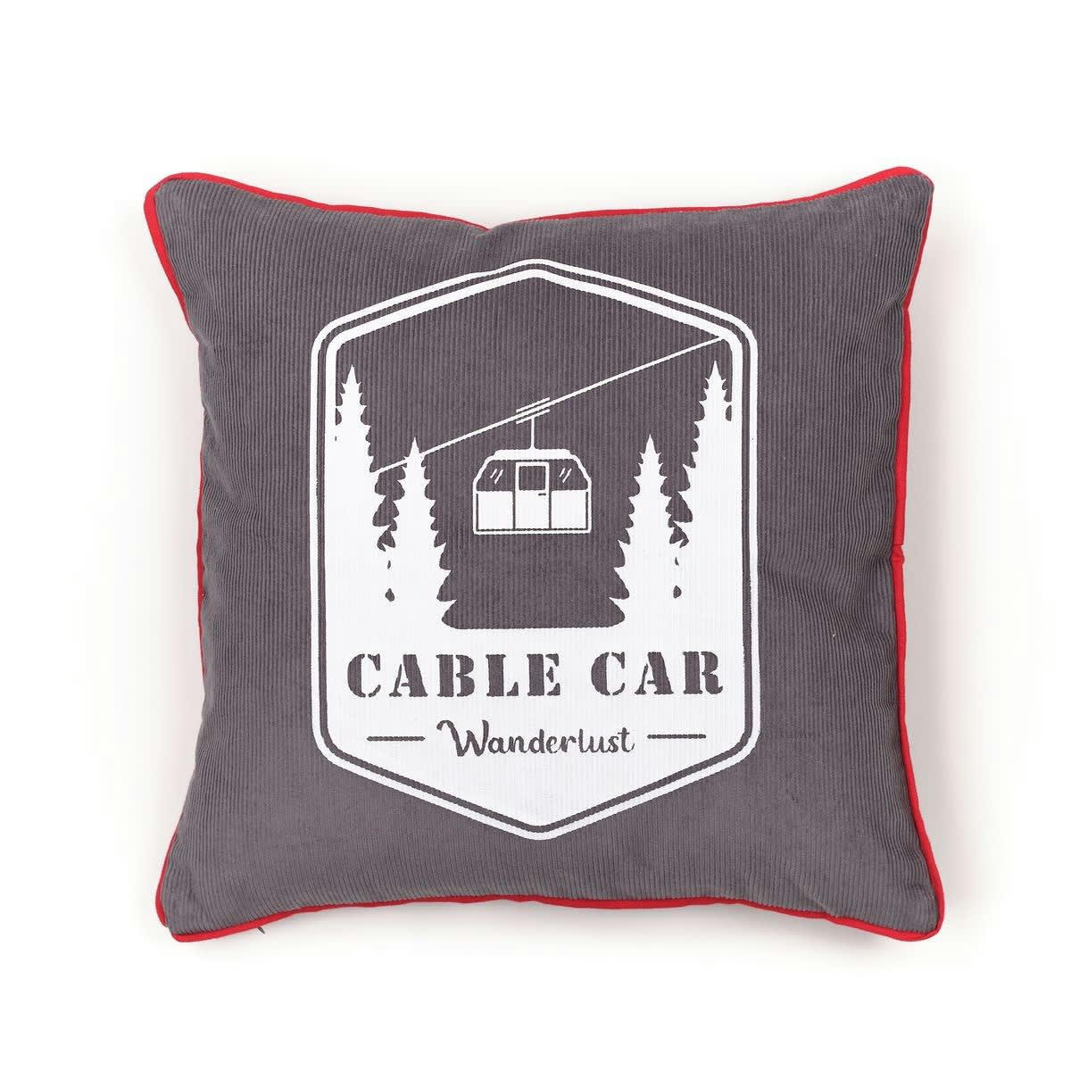 MOUNTAIN - Coussin en coton gris 40x40