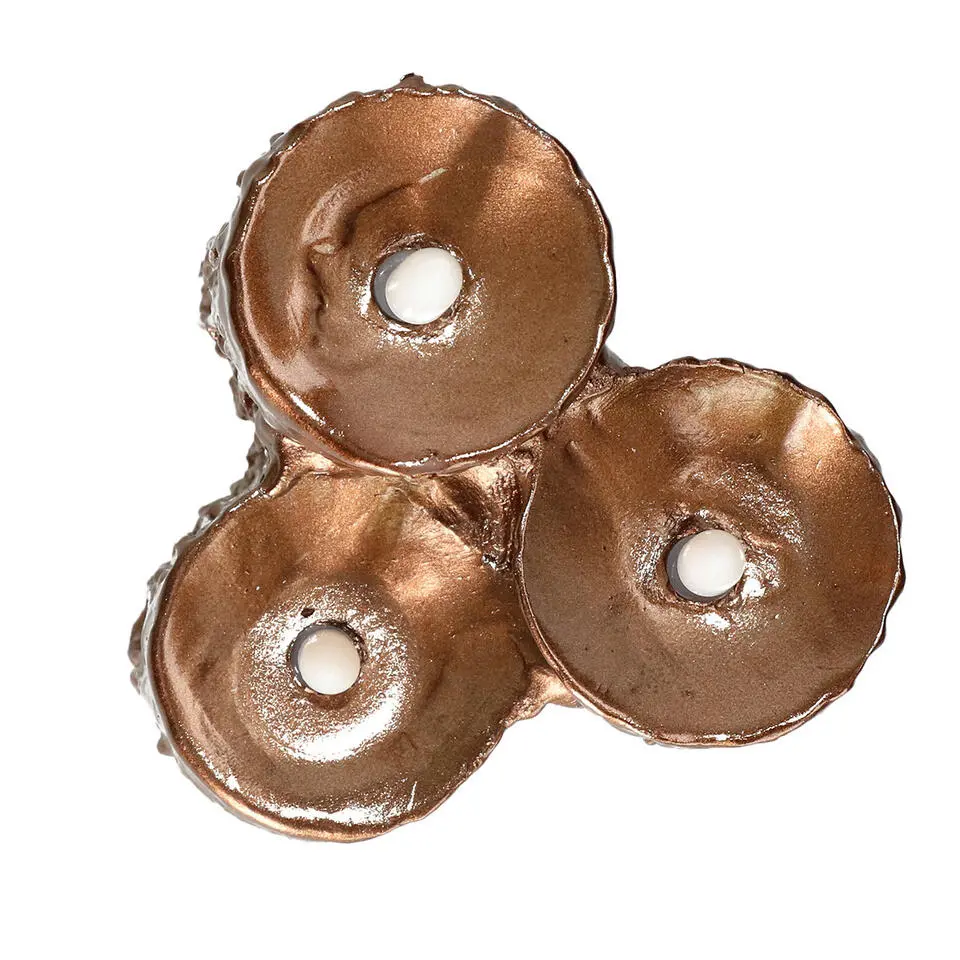 Anna's collection LED druipkaarsen - 3x - brons - 16 x 11 cm