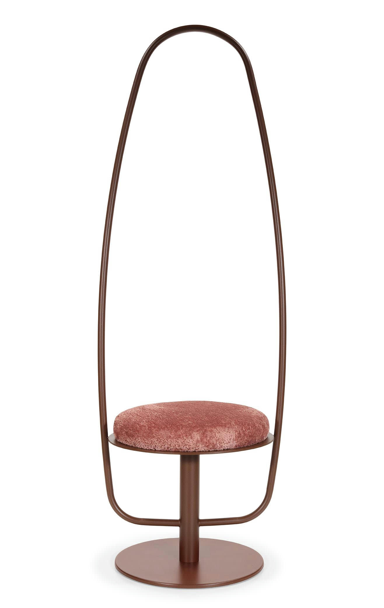 LUMIER - Assise en métal et velours rose