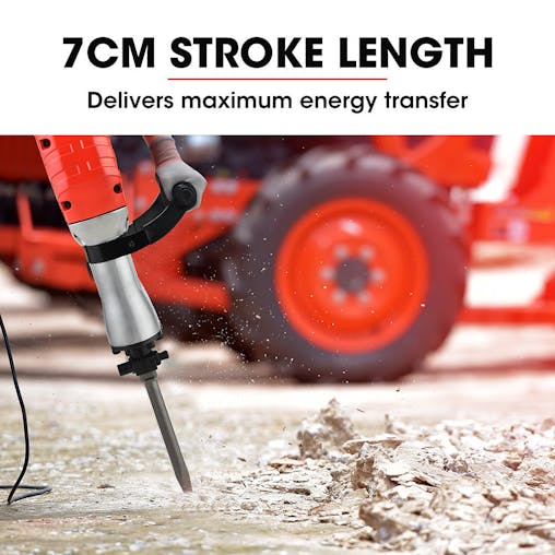 NNEMB 2400W Pro-Grade Electric Demolition Jackhammer-with 3 Bonus Chisels-Carry Case