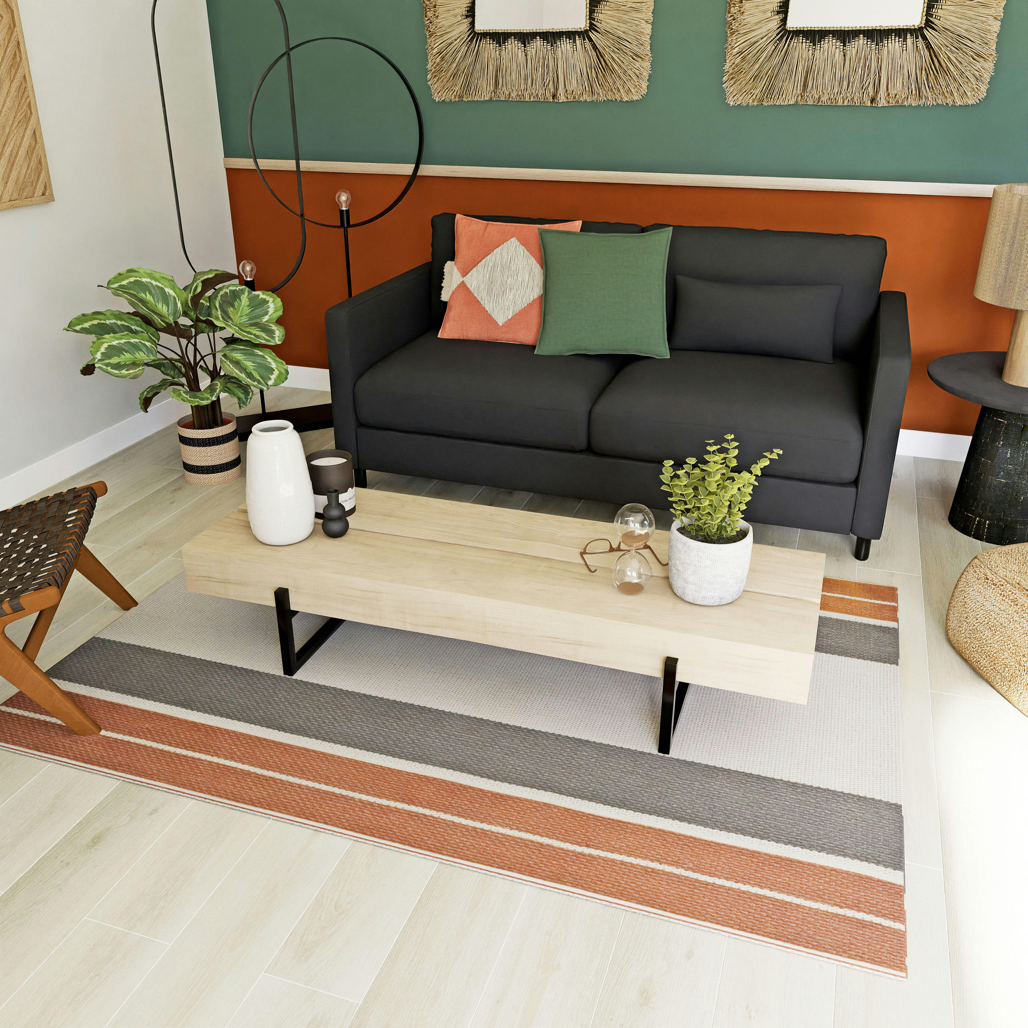 COLORAMA - Bougie lanterne parfumée gris foncé H15