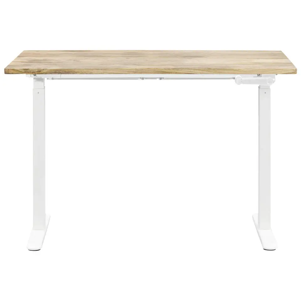 Bureau Homeworx zit/sta handmatig verstelbaar - mangohout/wit - 75/118x120x70 cm