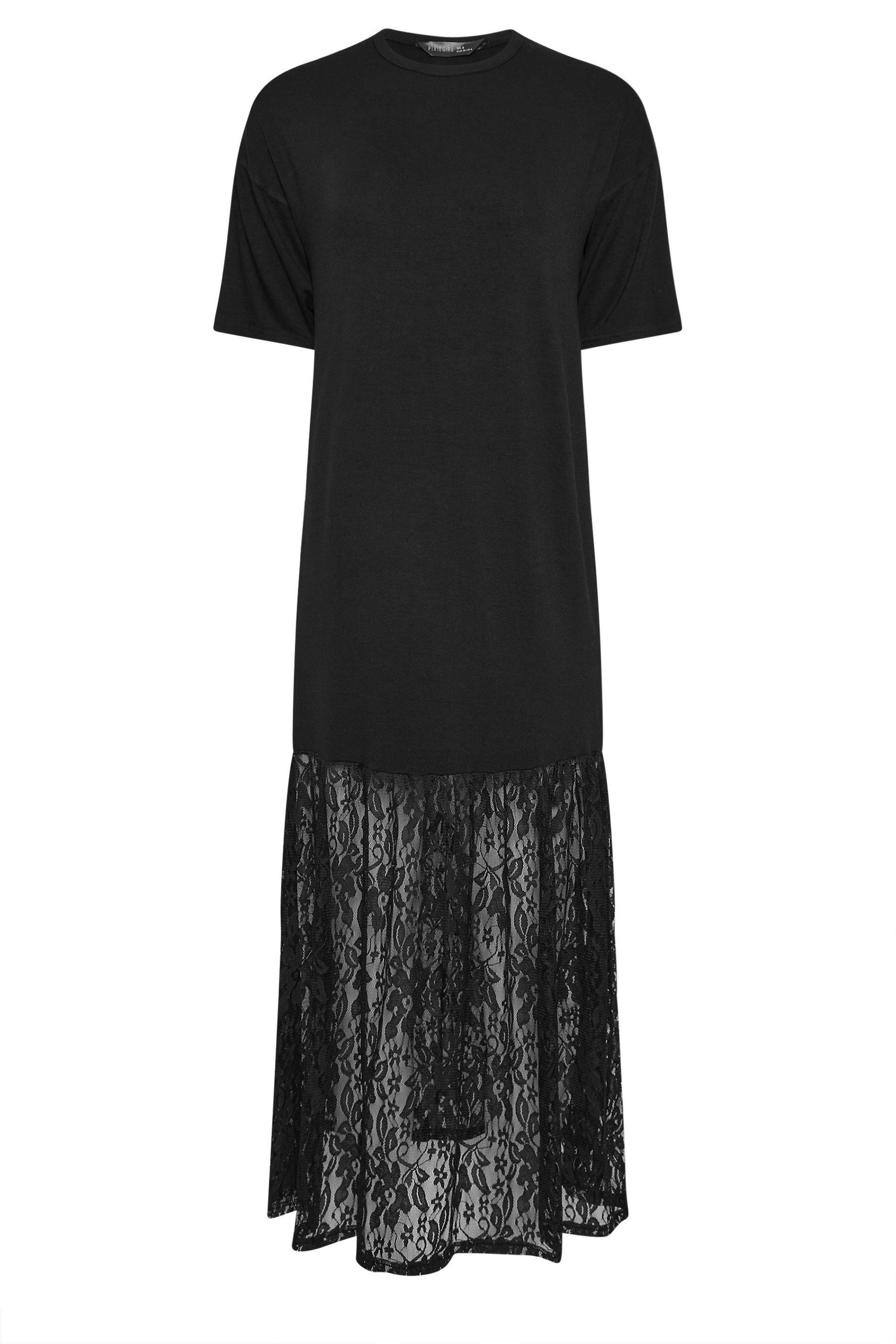 PixieGirl Petite Lace T-Shirt Maxi Dress