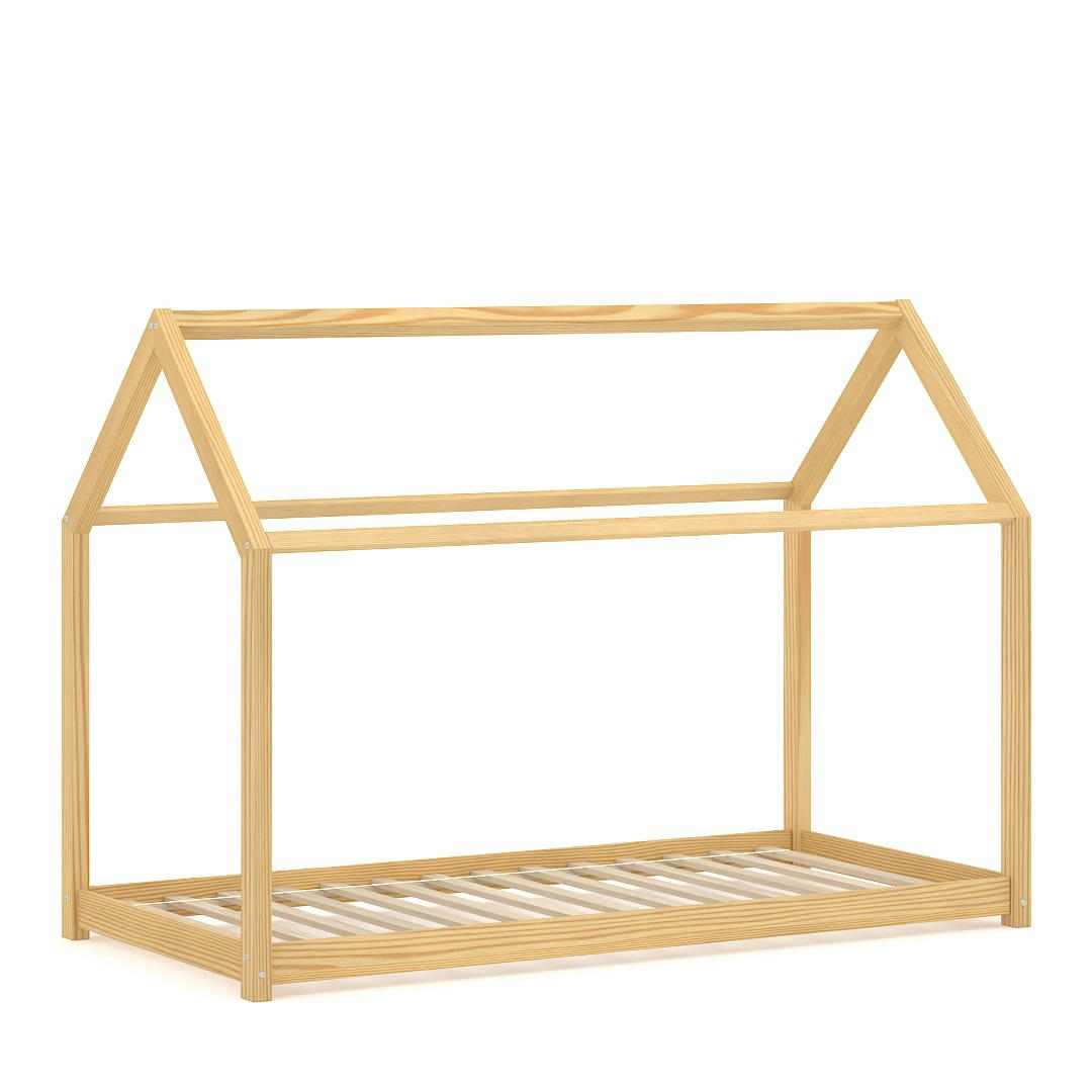 - Lit simple en pin massif 200x90 naturel