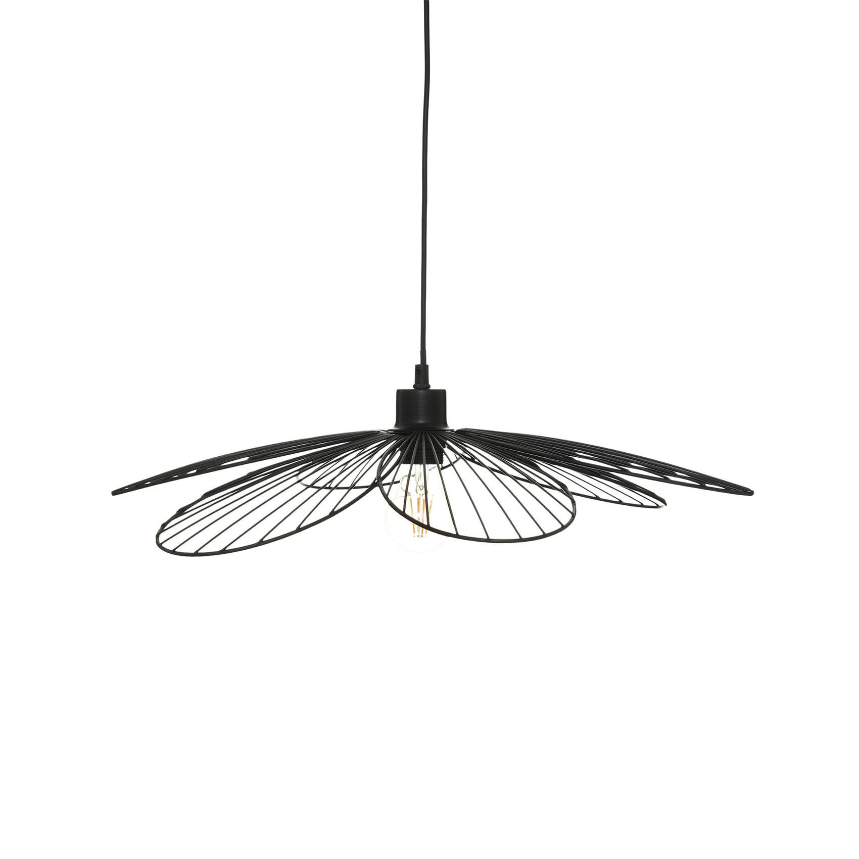 - Suspension fleur en métal noir Ø 57 cm