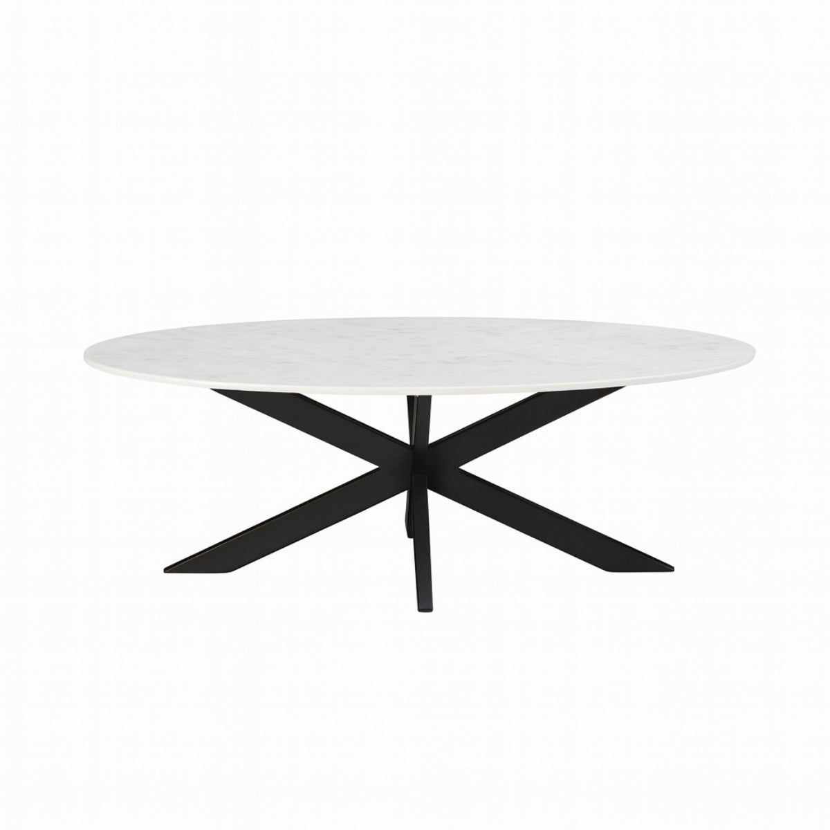 StarFurn Salontafel Faye - Ovaal Wit Marmer - 130x70x46cm