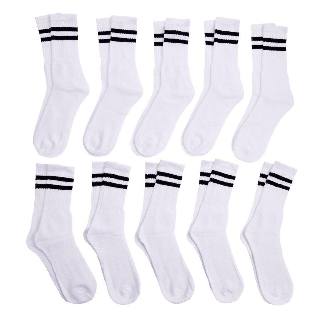 Chaussettes mixte tennis coton tige haute x10 paires (2 modèles)