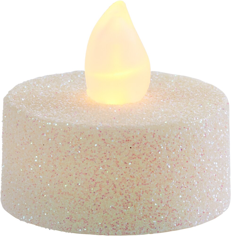 Glitter Iridescent Tealight Flameless LED Candles, 10-pk