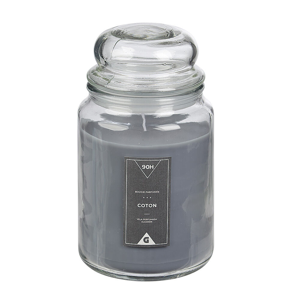Bougie parfumée dans Bonbonnière senteur poudre de Coton Gris
