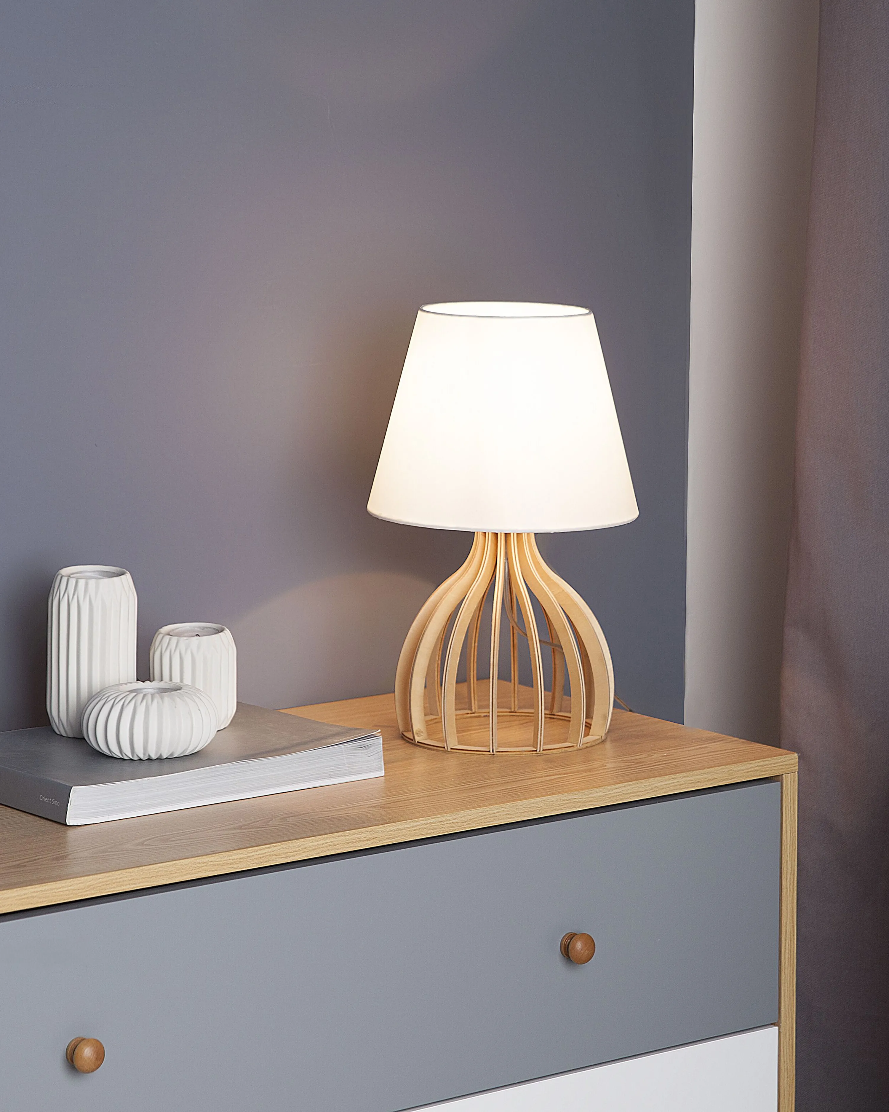 Table Lamp AGUEDA Brown/ White